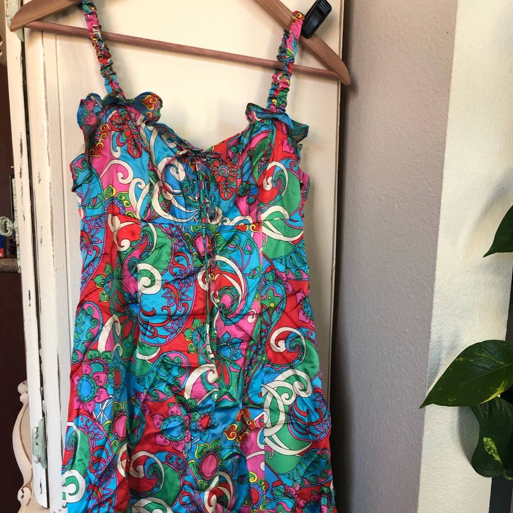 Betsey Johnson psychedelic silk dress